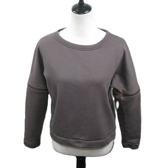 Lime & Vine Gray Sweatshirt with Rose Gold Zippers Size Medium - Picture 1 of 6